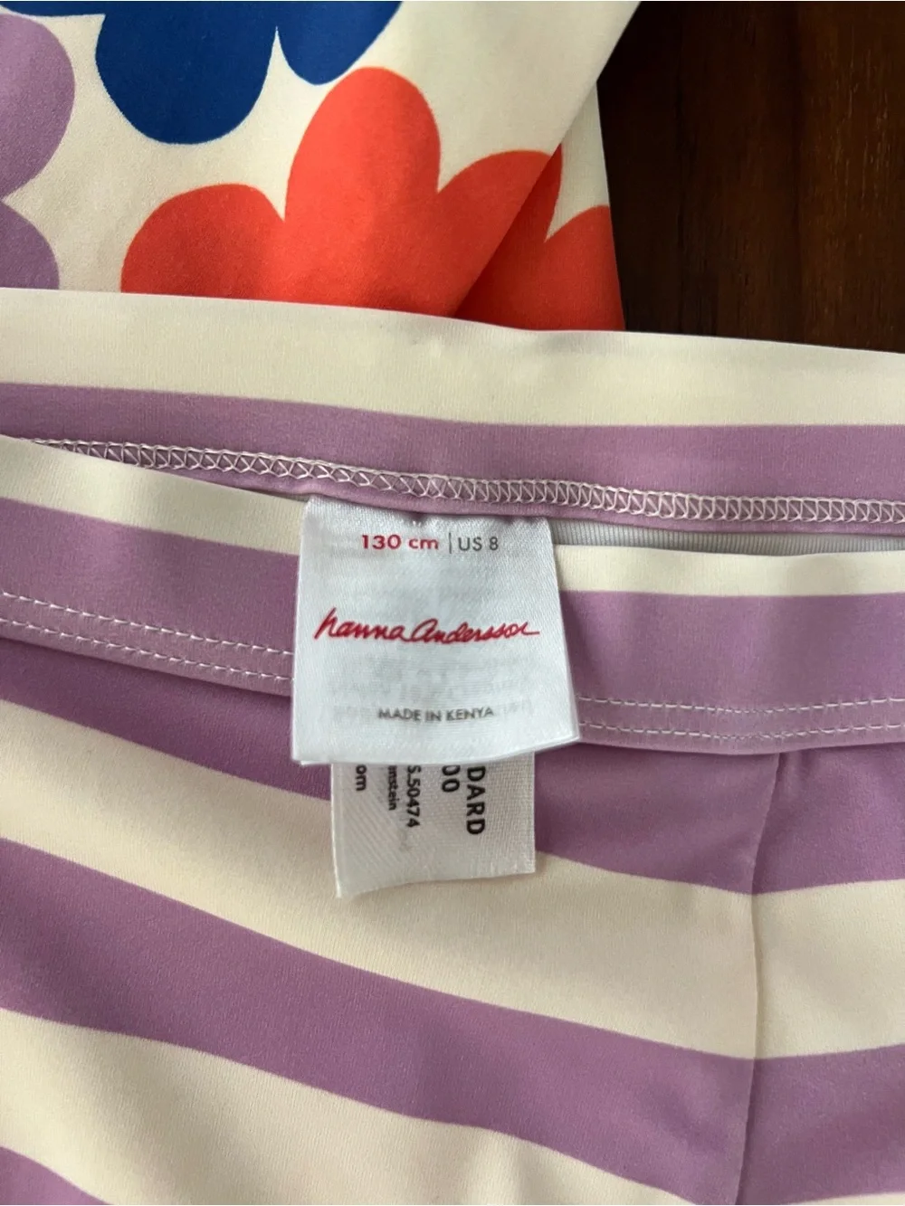 Hanna Anderson Rashguard Top & Shorts Set in Multicolored Spring Daisies on Ecru